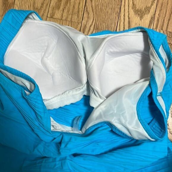 NWOT LAND’END SKIRTINI SKI BLUE‎  SWIMSUIT TOP SIZE 18W - Picture 4 of 4